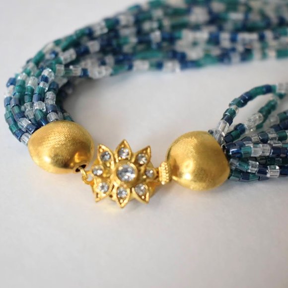 Beaded multi strand Necklace set - Picture 7 of 12